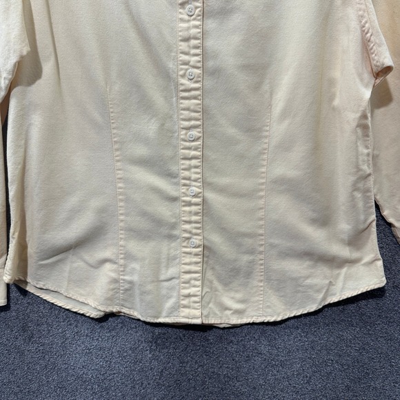 LL Bean Button‎ Up Top Women 18 Yellow Cotton Long Sleeve Office Career Business - Picture 4 of 12